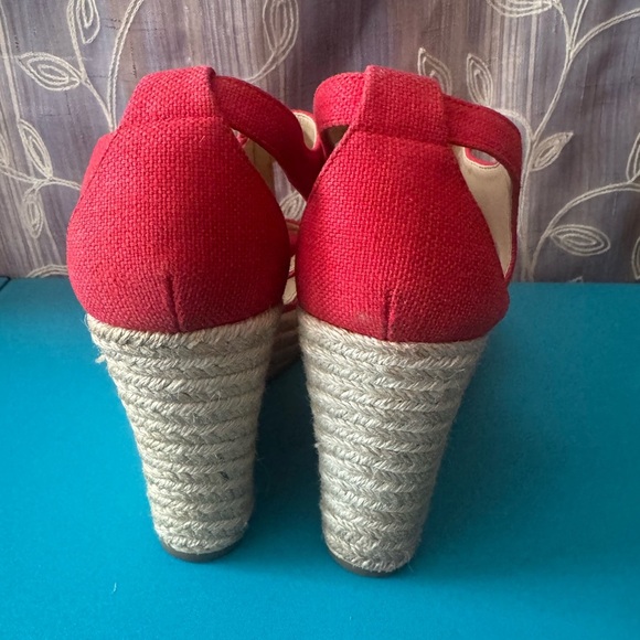 NEW Womens Michael Kors Janet Wedges Red - Picture 6 of 10
